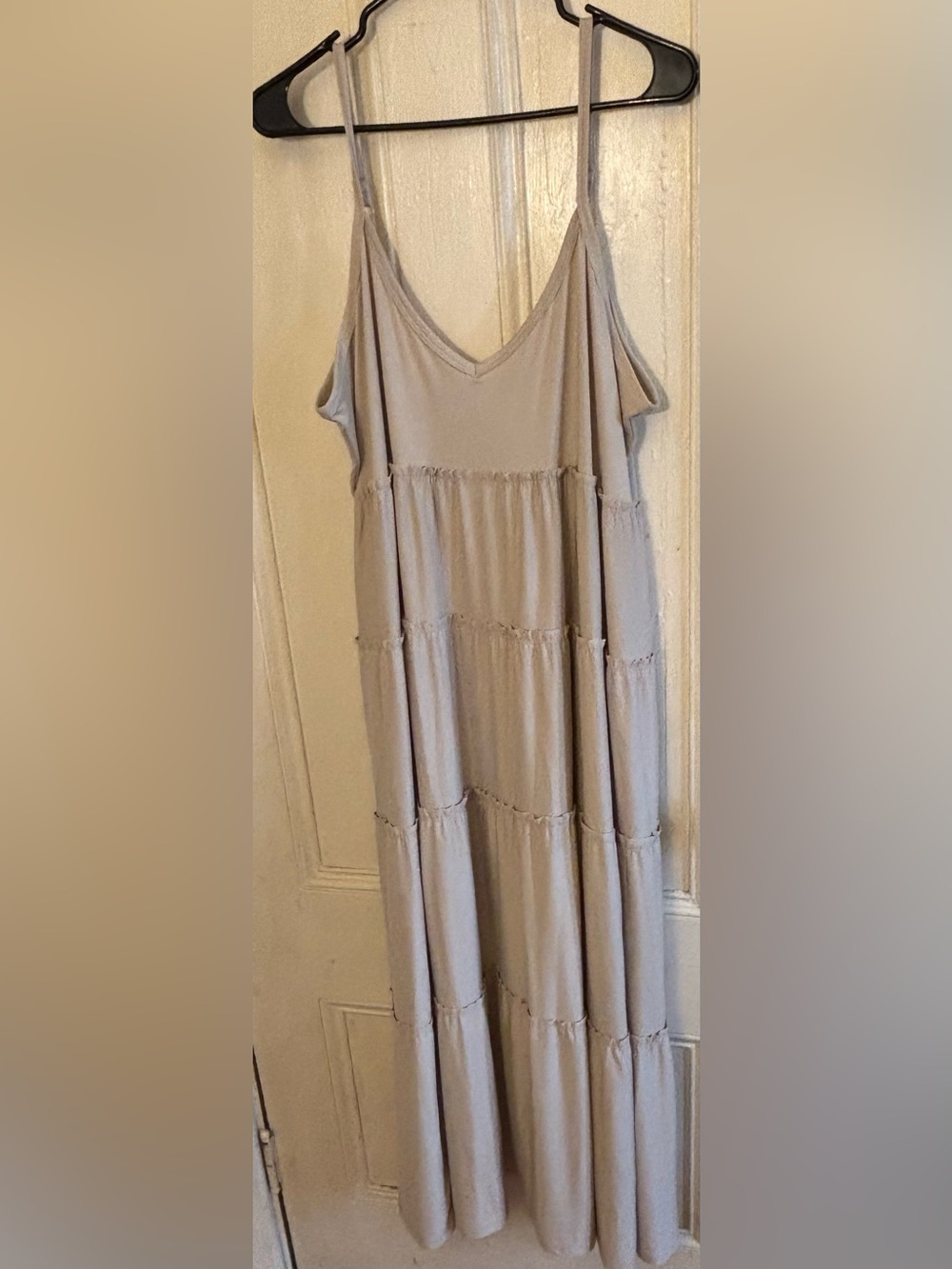 Zenana 2x beige sold v neck sleeveless strap Maxi Dress long